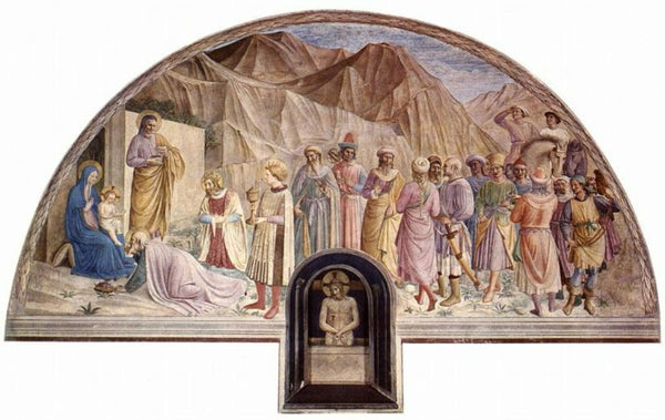 Frescoes in the Dominican convent of San Marco in Florence scene Adoration of the Kings Painting by Fra Angelico