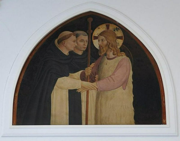 Christ as Pilgrim Received by Two Dominicans Painting by Fra Angelico
