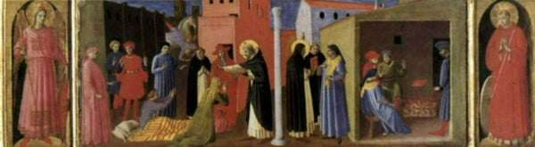 Virgin with Child and Four Saints (detail of the predella) 1437 Painting by Fra Angelico