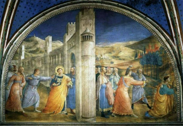 Lunette of the east wall Painting by Fra Angelico