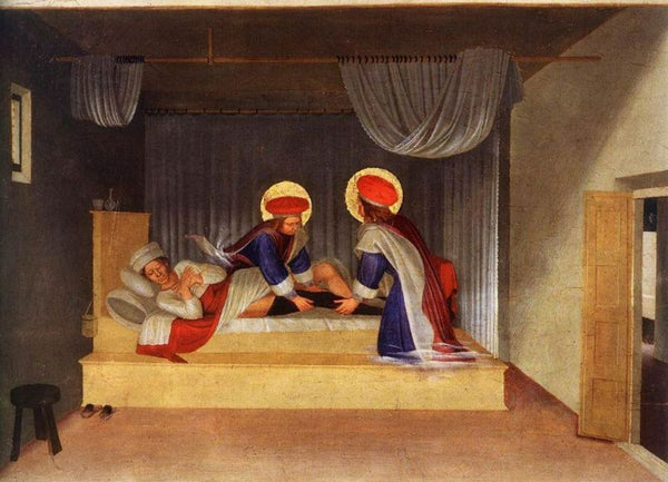 The Healing of Justinian by Saint Cosmas and Saint Damian 1438 Painting by Fra Angelico