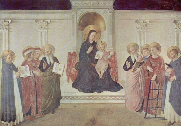 Frescoes in the Dominican convent of San Marco in Florence scene Mary with the Christ Child and Saints
