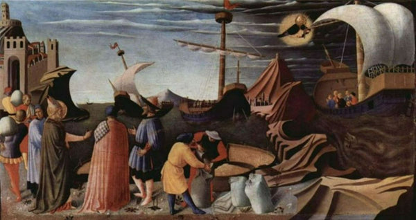 Triptych of San Domenico in Perugia on the life of St. Nicholas of Bari, scene of the rescue of three sailors