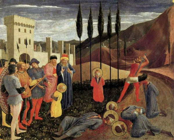 Beheading of Saint Cosmas and Saint Damian 1438 Painting by Fra Angelico