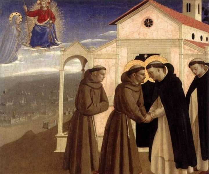 Meeting of St Francis and St Dominic Painting by Fra Angelico
