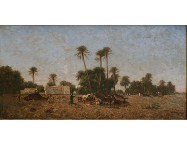 Tents of the Smalah of Si-Hamed-Bel-Hadj, Sahara Painting by Eugene Fromentin