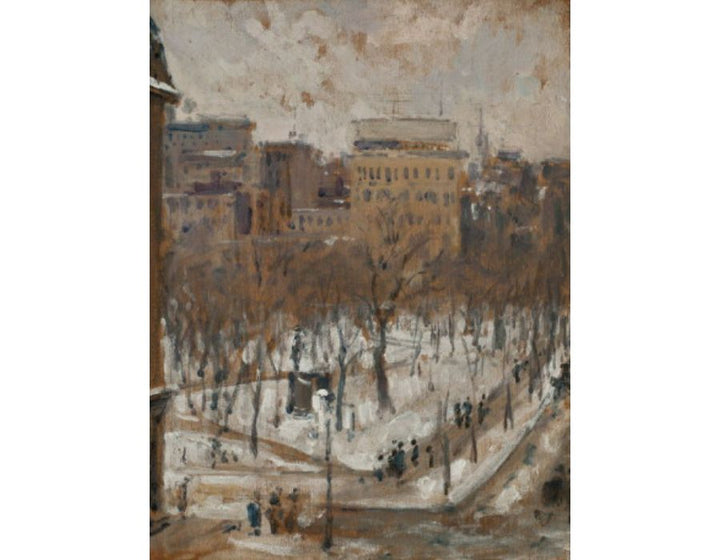Square in Paris, Snowy Weather