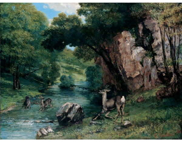 Deer by a River (Chevreuils a la Riviere) 