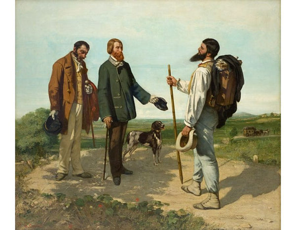 The Meeting (or Bonjour, Monsieur Courbet) Painting by Gustave Courbet