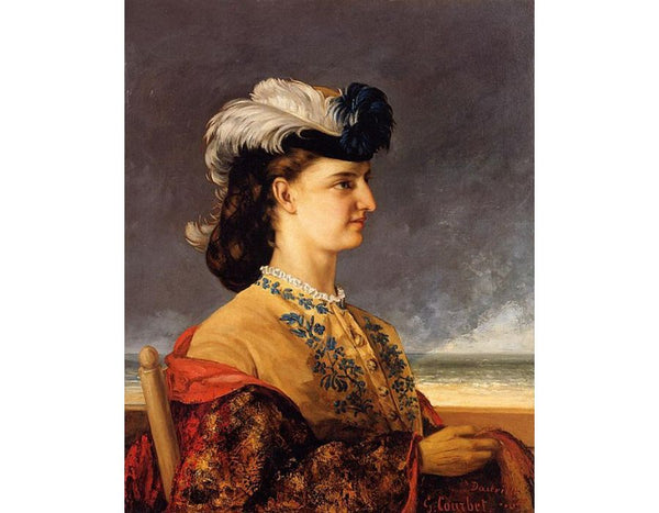 Portrait of Countess Therese Burnswick Painting by Gustave Courbet