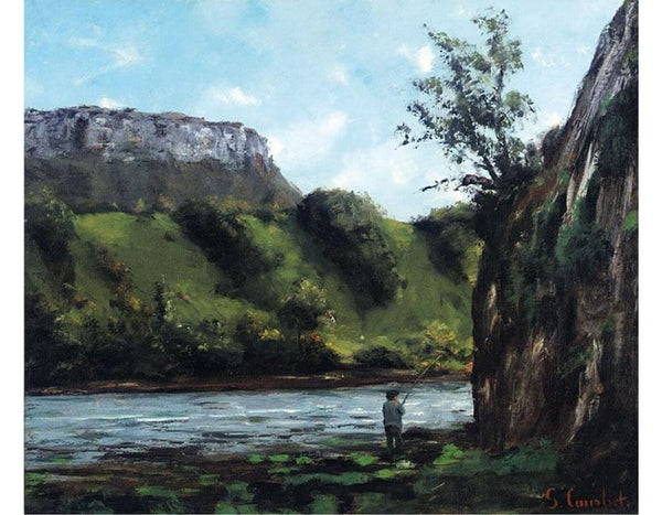 Pecheur au bord de la Loue Painting by Gustave Courbet