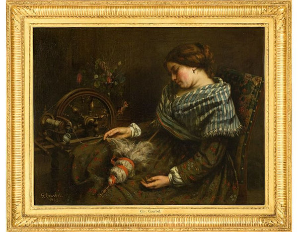 The Sleeping Embroiderer, 1853 Painting by Gustave Courbet