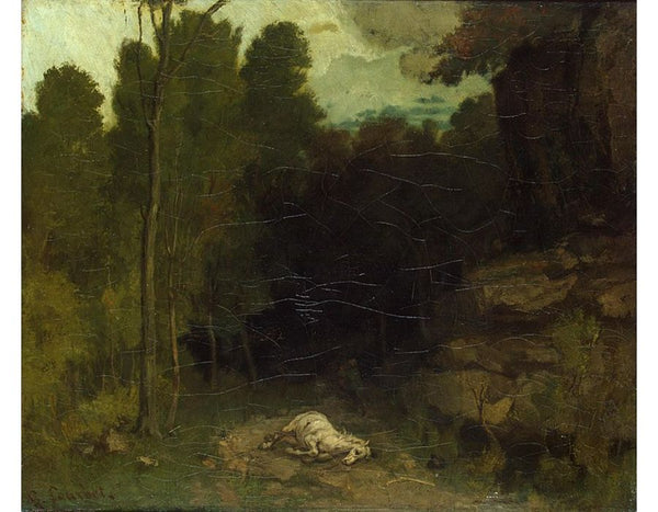 Landscape with a Dead Horse Painting by Gustave Courbet