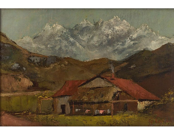 A Hut in the Mountains Painting by Gustave Courbet