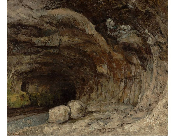 The Grotto of Sarrazine near Nans-sous-Sainte-Anne Painting by Gustave Courbet