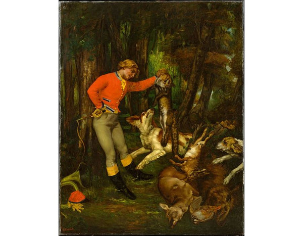 After the Hunt Painting by Gustave Courbet