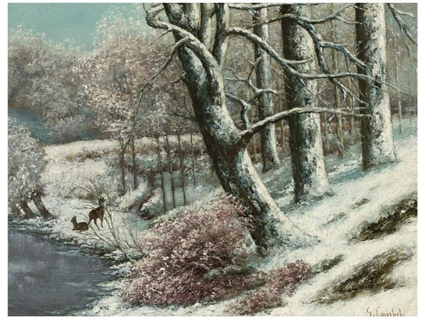 La Foret En Hiver Painting by Gustave Courbet