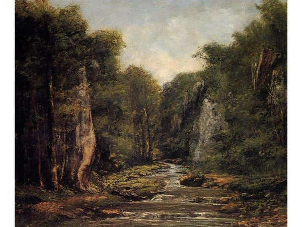 The River Plaisir-Fontaine Painting by Gustave Courbet