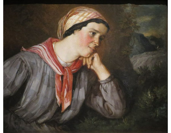 Peasant Wearing Madras Painting by Gustave Courbet