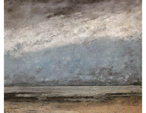 Be ach near Trouville Painting by Gustave Courbet