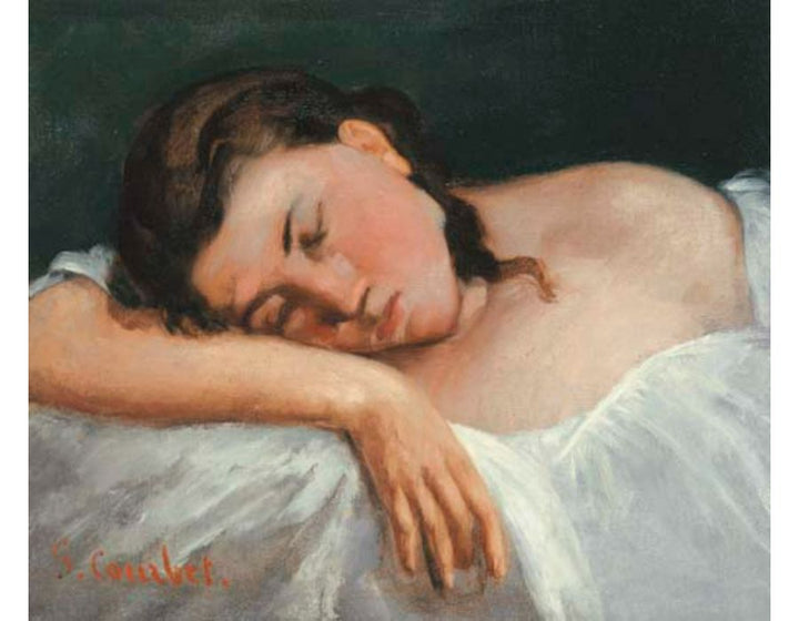 Jeune fille dormant Painting by Gustave Courbet