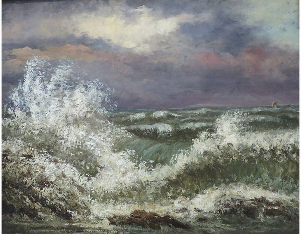The Wave 4 Painting by Gustave Courbet