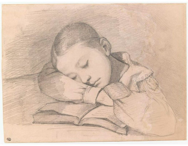 Portrait of Juliette Courbet as a Sleeping Child Painting by Gustave Courbet