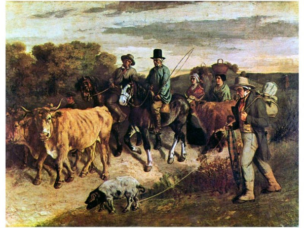 The Peasants of Flagey Returning from the Fair, Ornans Painting by Gustave Courbet