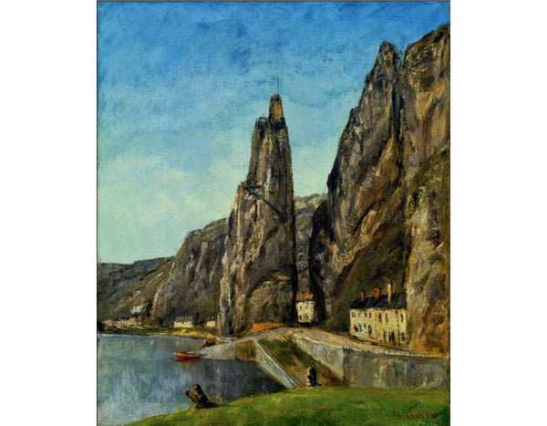 The Rock at Bayard, Dinant, Belgium, c.1856 Painting by Gustave Courbet