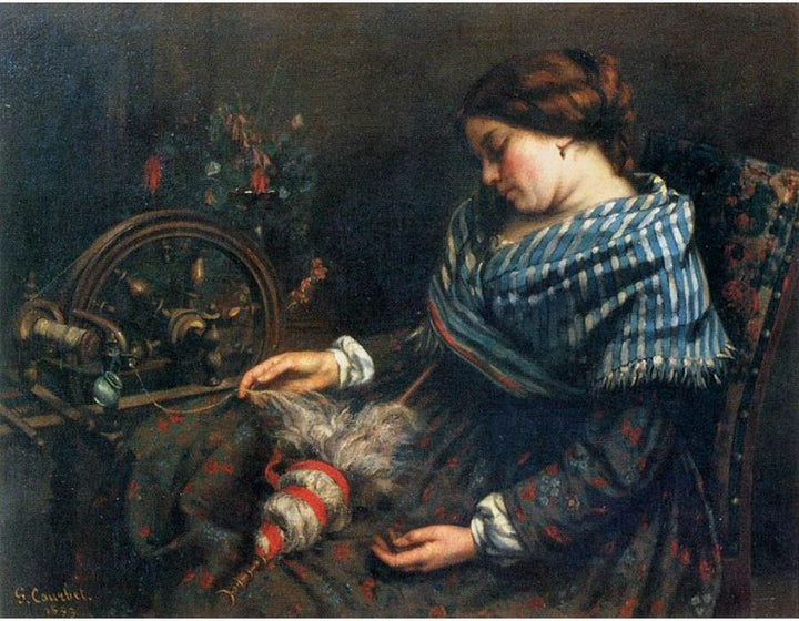 The Sleeping Spinner Painting by Gustave Courbet