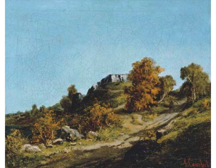 Paysage aux environs d'Ornans Painting by Gustave Courbet