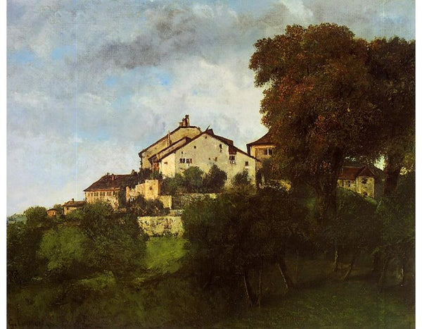 The Houses of the Chateau D'Ornans Painting by Gustave Courbet