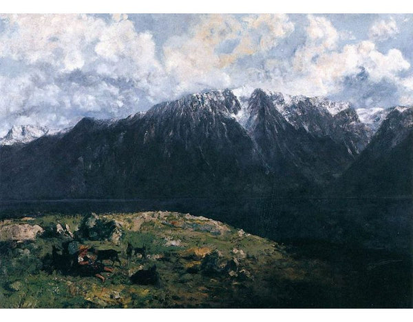 Panoramic View of the Alps, Les Dents du Midi Painting by Gustave Courbet