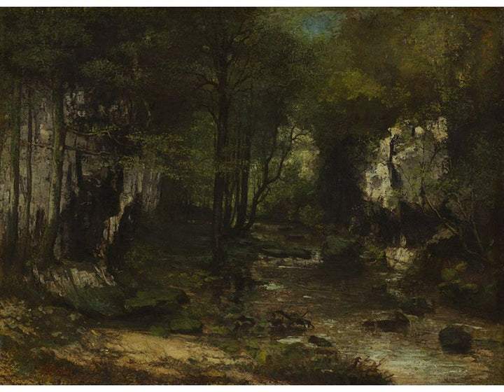 The Stream Painting by Gustave Courbet