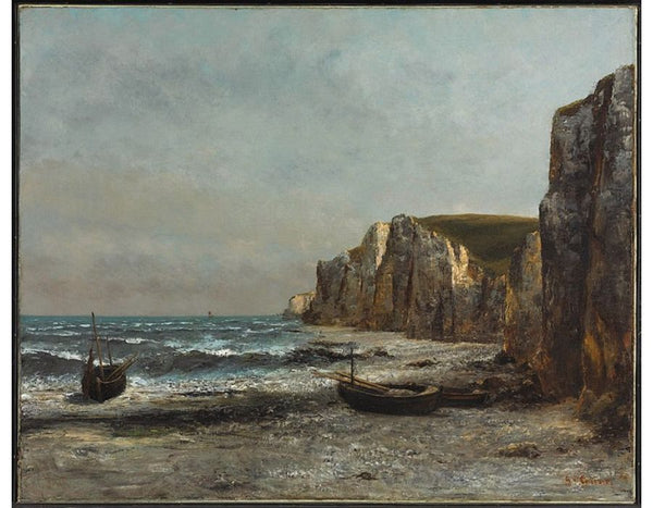 The cliffs at Etreat Painting by Gustave Courbet