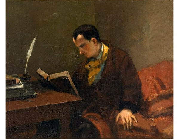 Portrait of Charles Baudelaire (1821-67) 1847 Painting by Gustave Courbet