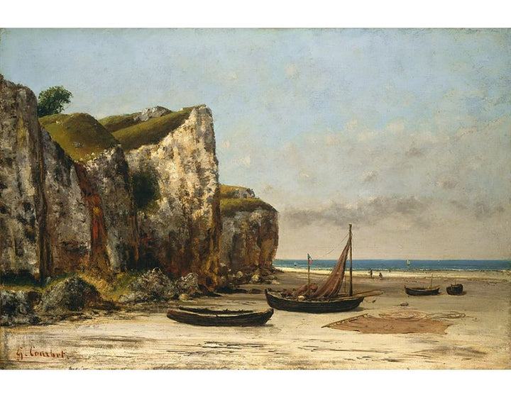 Beach in Normandy Painting by Gustave Courbet