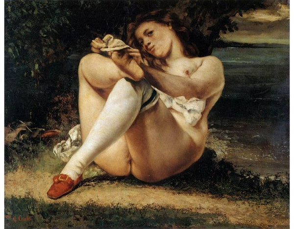 Woman in White Stockings, c.1861 Painting by Gustave Courbet