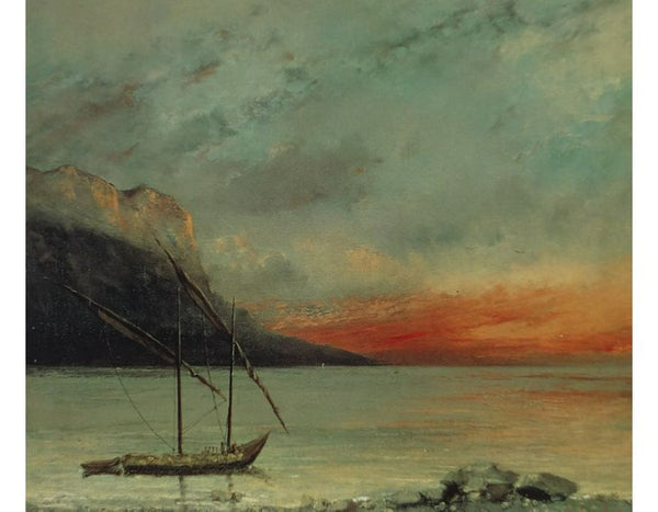 Sunset over Lake Leman, 1874 Painting by Gustave Courbet