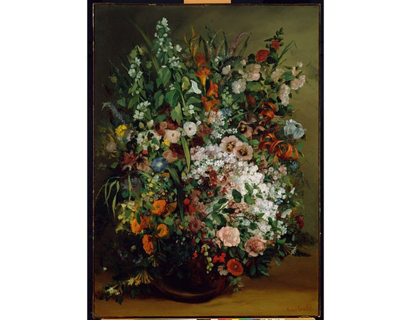 Bouquet of Flowers in a Vase Painting by Gustave Courbet