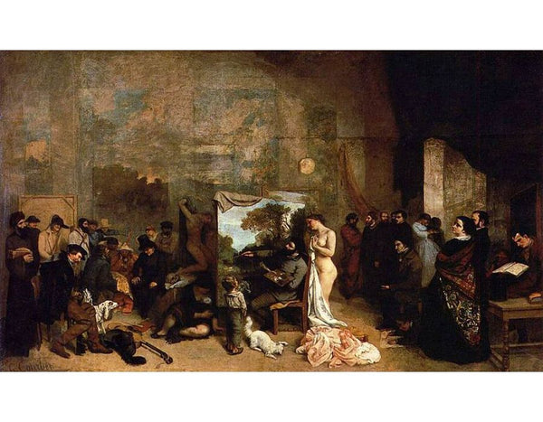 The Artist's Studio (or A True Allegory Concerning Seven Years of My Artistic Life) Painting by Gustave Courbet