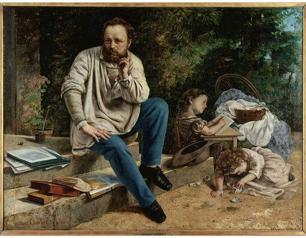 Portrait of P.J. Proudhon in 1853 Painting by Gustave Courbet