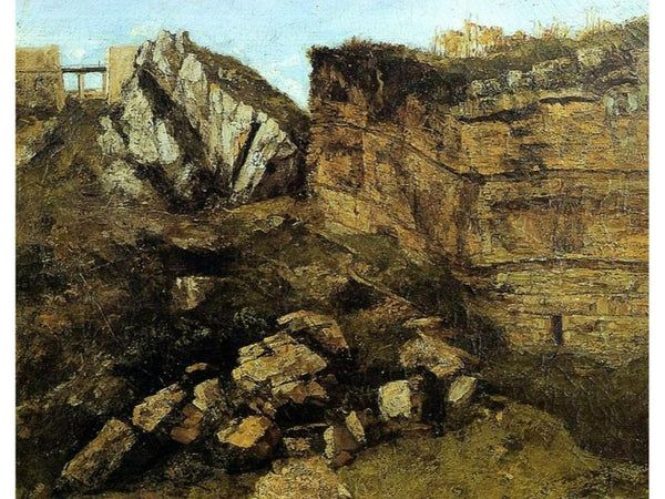 Crumbling Rocks Painting by Gustave Courbet