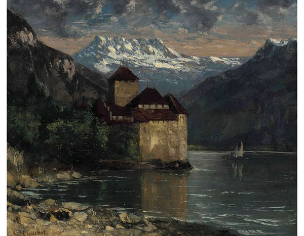 Chateau du Chillon I Painting by Gustave Courbet