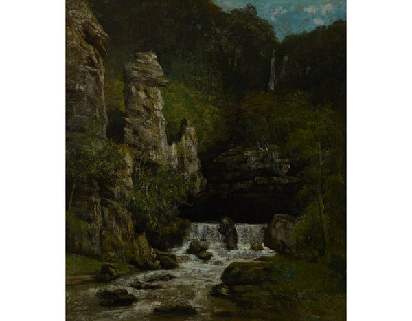 Waterfall in the Ornans Rocks Painting by Gustave Courbet