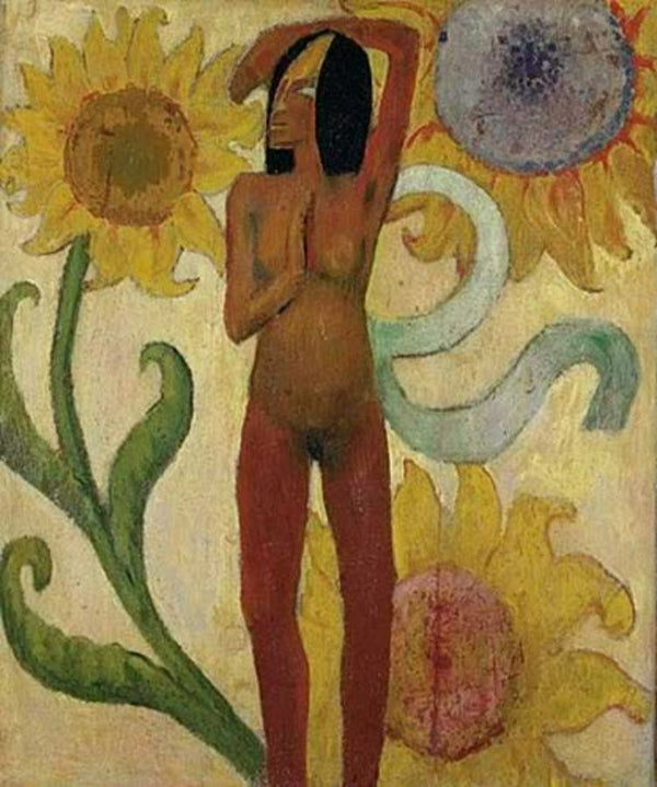 Caribbean Woman with Sunflowers 