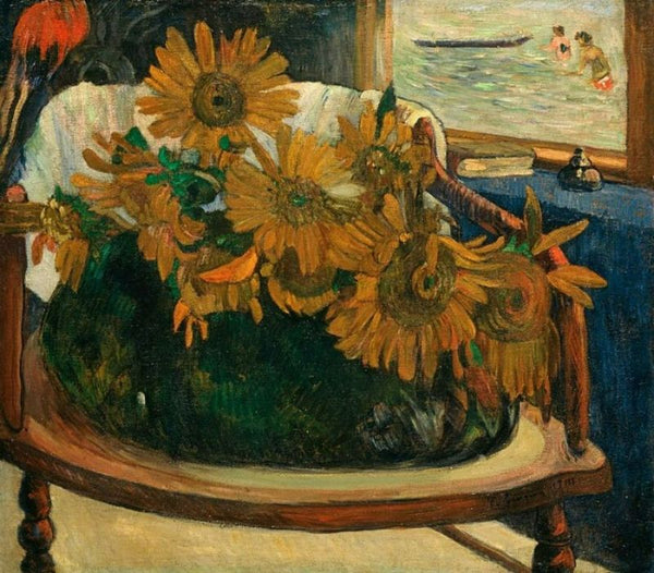 Still Life With Sunflowers On An Armchair 