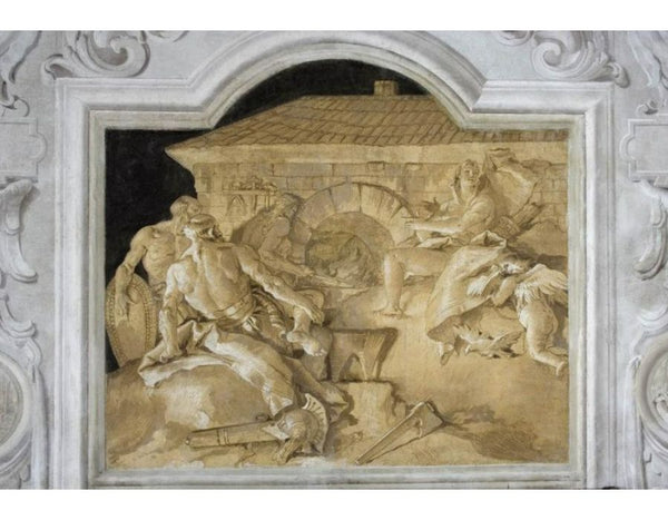 Frescoes in the Villa Valmarana, Vicenza, scene, Venus asked Vulcanus for Aeneas to forge an armor 