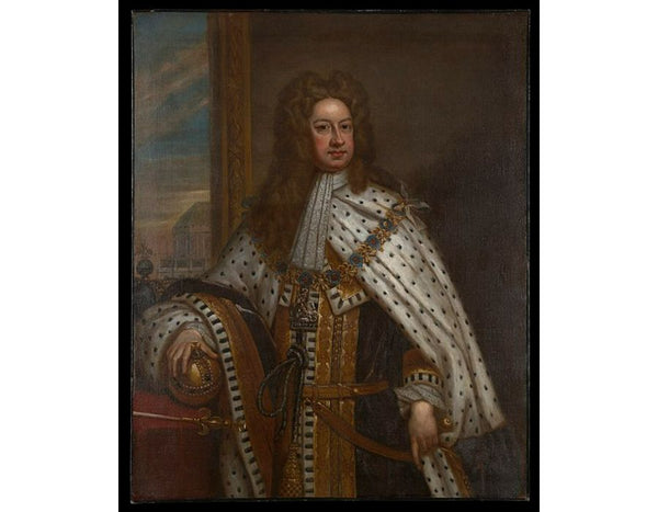 Portrait of King George I (1660-1727), half-length, in garter robes, in a feigned oval