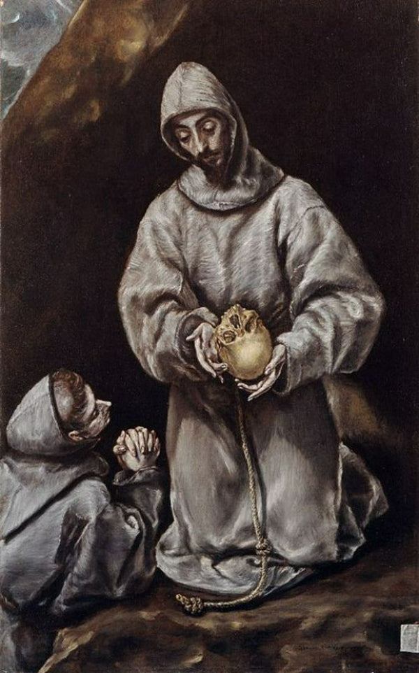 St. Francis and brother Leo meditating on death